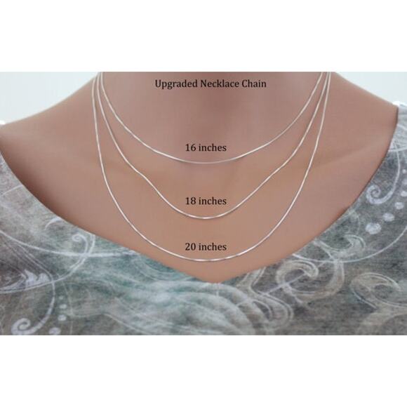 Sterling Silver XO Heart Charm Necklace, XO Hug and Kiss Heart Charm Necklace - Picture 4 of 4